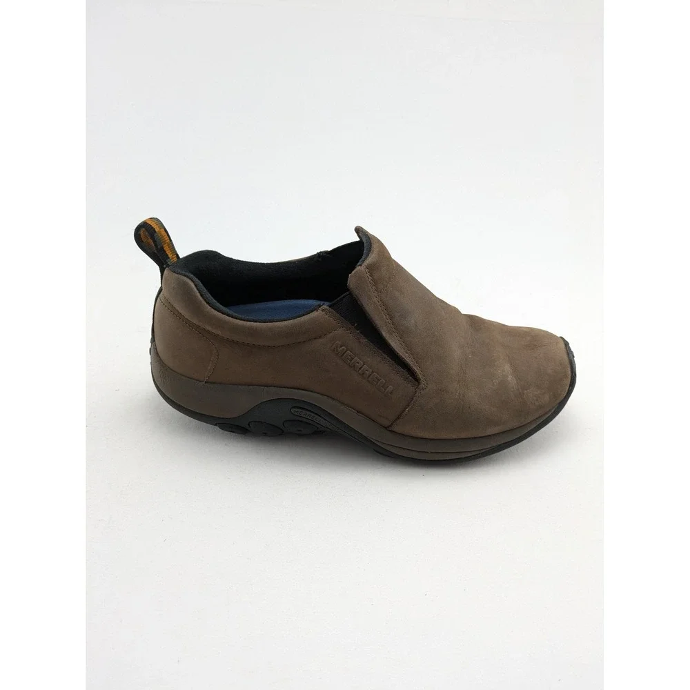 Mens Merrell Jungle Moc Brown Leather Slip-On Loafers Shoes J63839W Size 9.5